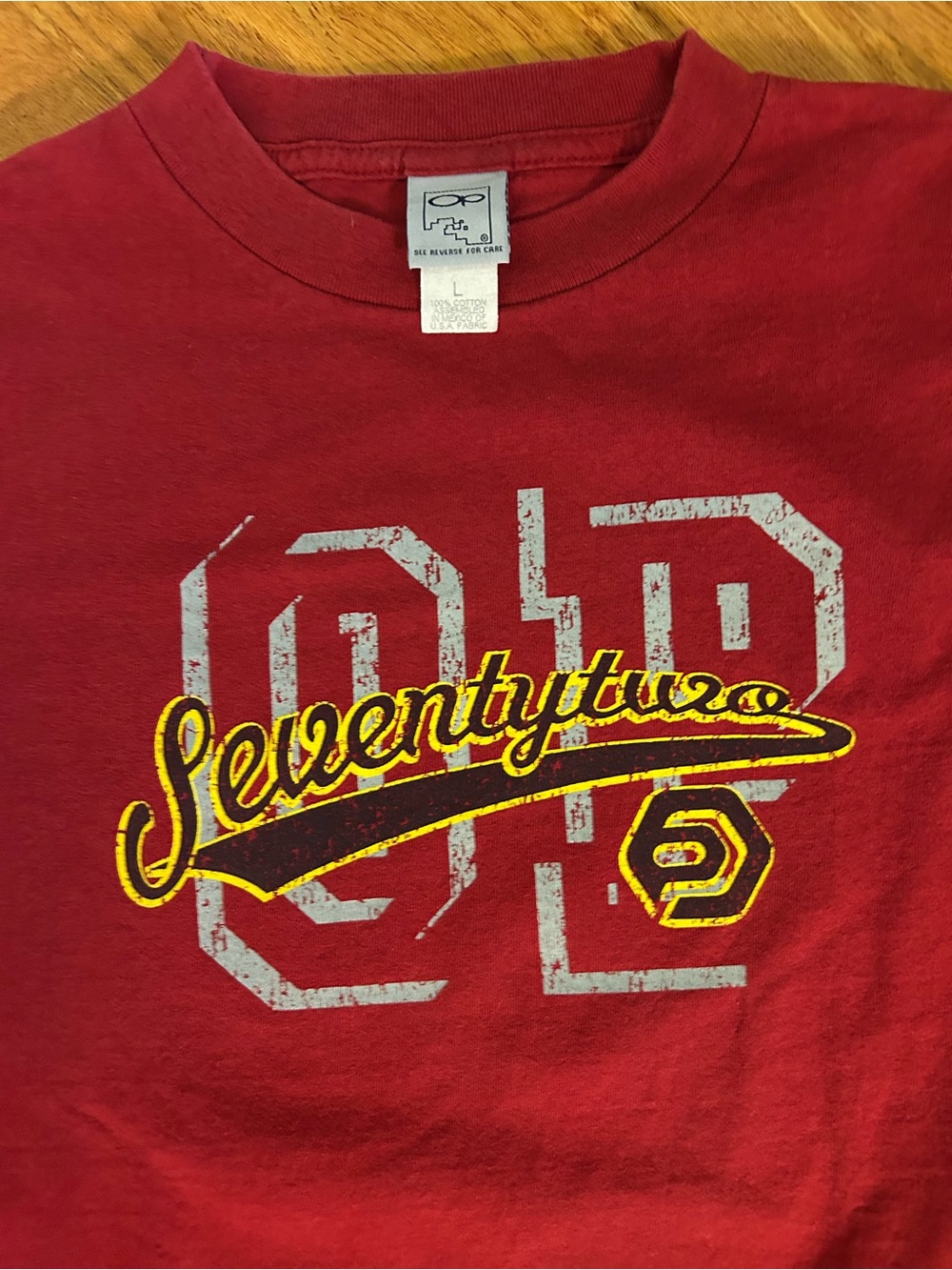 Rare Ocean Pacific Red T Shirt Long Sleeves W/ Seventytwo -Large